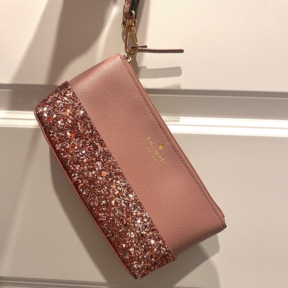 Kate Spade Ramey Greta Court Glitter Saffiano Leather Clutch